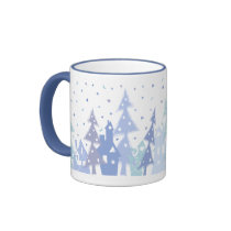 Xmas blue town_mug