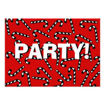 Xmas Candy Canes Custom Invites