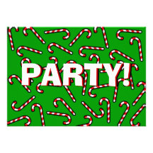 Xmas Candy Canes Invite