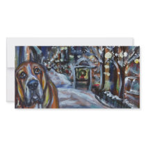 xmas card basset hound happy holidays photo greeting card