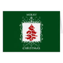 xmas, christmas, season, holidays, swirls, crest, shield, heraldy, december, winter, snow, Card with custom graphic design