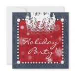 Xmas Denim Diamonds Wedding Chandelier Floral Red