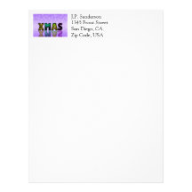Xmas Design with Snowflakes Letterhead Template