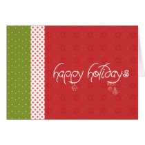 christmas, xmas, holidays, joy, december, present, gift, winter, dots, santa, tree, snow, party, Card with custom graphic design
