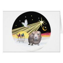 Xmas Dove-Guinea Pig 2 Greeting Card
