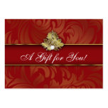 Xmas Elegant Jewelry Logo Gift Card Red Gold 2 Business Card Template