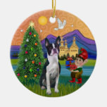 Xmas Fantasy - Boston Terrier (#2) Ornament