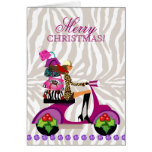 Xmas Fun Purse Handbag Zebra Purple cards