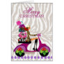 Xmas Fun Purse Handbag Zebra Purple Cards