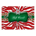 Xmas Gift Card Zebra Leopard Snowflake Business Card Template