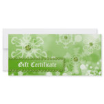 Xmas Gift Certificates Spa Green Snow Jewelry Rack Card