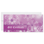 Xmas Gift Certificates Spa Pink Snow Jewelry Rack Card Design