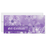 Xmas Gift Certificates Spa Purple Snow Jewelry Rack Card