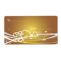 Xmas Gift Tag #1 Gold Custom Shipping Label