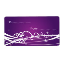 Xmas Gift Tag #1 Purple Personalized Shipping Label