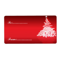 Xmas Gift Tag #2 Red Personalized Shipping Label