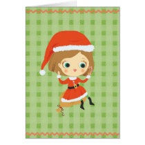 Xmas Girl I Greeting Card cards