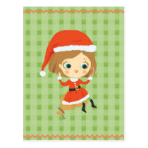 Xmas Girl I Postcard postcards