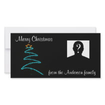xmas green tree photo greeting card