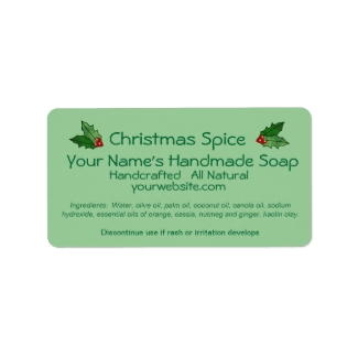 Xmas Holly Handmade Christmas Soap Labels Template