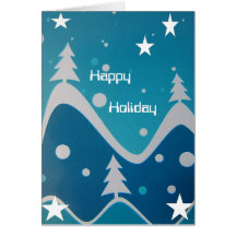 Xmas In Blue Greeting Cards