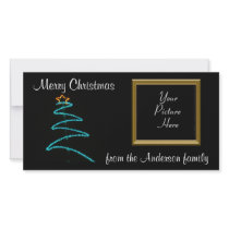 xmas light tree photo card template