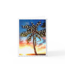 Xmas Lights Palm Tree Sunset cards by ElainePlesser Xmas Lights Palm Tree Sunset cards