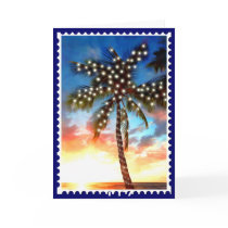 Xmas Lights Palm Tree Sunset cards