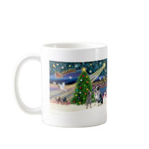Xmas Magic-Aussie Cattle Dog pair mugs by ChristmasMagicDogs Xmas Magic-Aussie Cattle Dog pair mugs