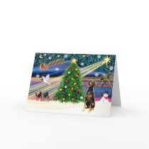Xmas Magic-Doberman Blk-Natural cards by ChristmasMagicDogs Xmas Magic-Doberman Blk-Natural cards
