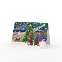 Xmas Magic-Doberman Pair cards by ChristmasMagicDogs Xmas Magic-Doberman Pair cards