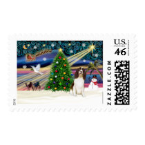 Xmas Magic-English Springer Postage Stamp
