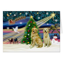 Xmas Magic-Golden-Pair Greeting Card