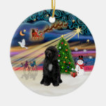 Xmas Magic - Portuguese Water Dog (R-sit) Christmas Ornaments