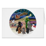 Xmas Magic (R) - 6 Standard Poodles Greeting Cards