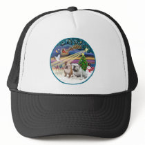 Xmas Magic (R) - Two English Bulldogs Trucker Hat