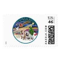 Xmas Magic (R) - Two English Bulldogs Postage