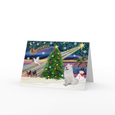Xmas Magic-Samoyed Greeting Card