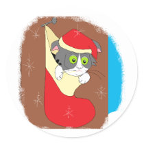 xmas moggy 4 stickers