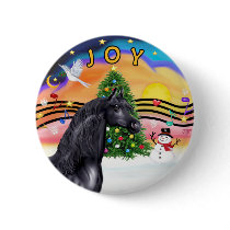 Xmas Music 2 - Black Arabian Horse buttons by heartsonggallery Xmas Music 2 - Black Arabian Horse buttons