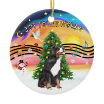 Xmas Music 2 - Jo y- Bernese Mountain Dog Christmas Tree Ornament