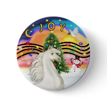 Xmas Music 2 - White Arabian Horse buttons by heartsonggallery Xmas Music 2 - White Arabian Horse buttons