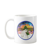 Xmas Music 2 - White Arabian Horse mugs by heartsonggallery Xmas Music 2 - White Arabian Horse mugs