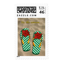 Xmas Party Flip Flops Postage Stamp