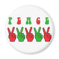 Xmas Peace Hands magnets