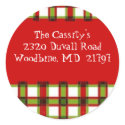 Xmas plaid label - Customized stickers
