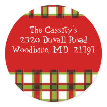 Xmas plaid label - Customized stickers