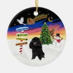 Xmas Signs - Black Toy Poodle Christmas Tree Ornaments