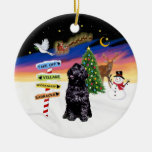 Xmas Signs - Portuguese Water Dog (Sit) Christmas Ornaments