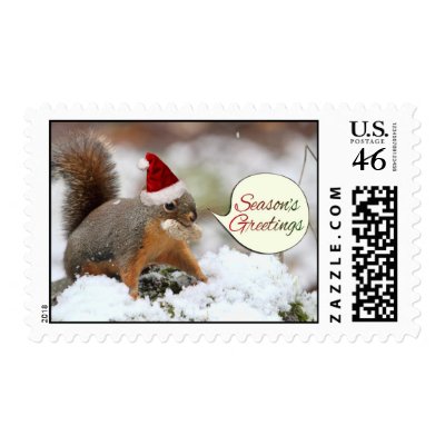 Xmas Squirrel in Snow Postage